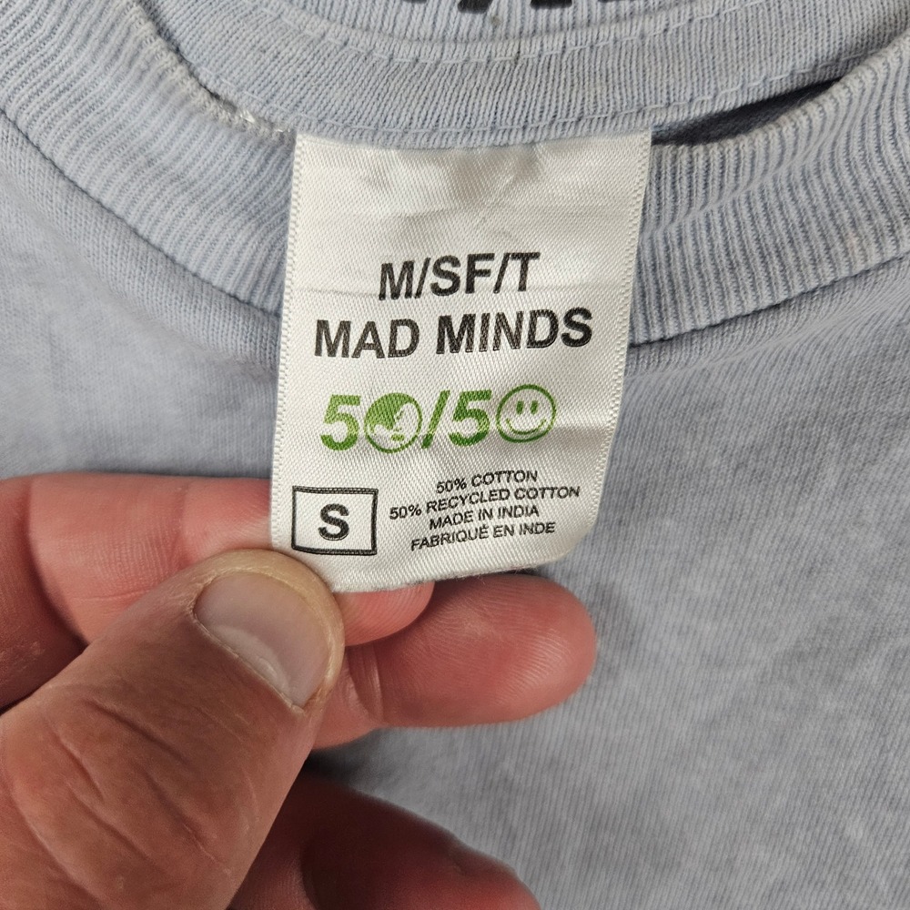 M/SF/T Mad Minds High Risk Graphic T-Shirt Small Cotton Blend Light Blue - Picture 7 of 10